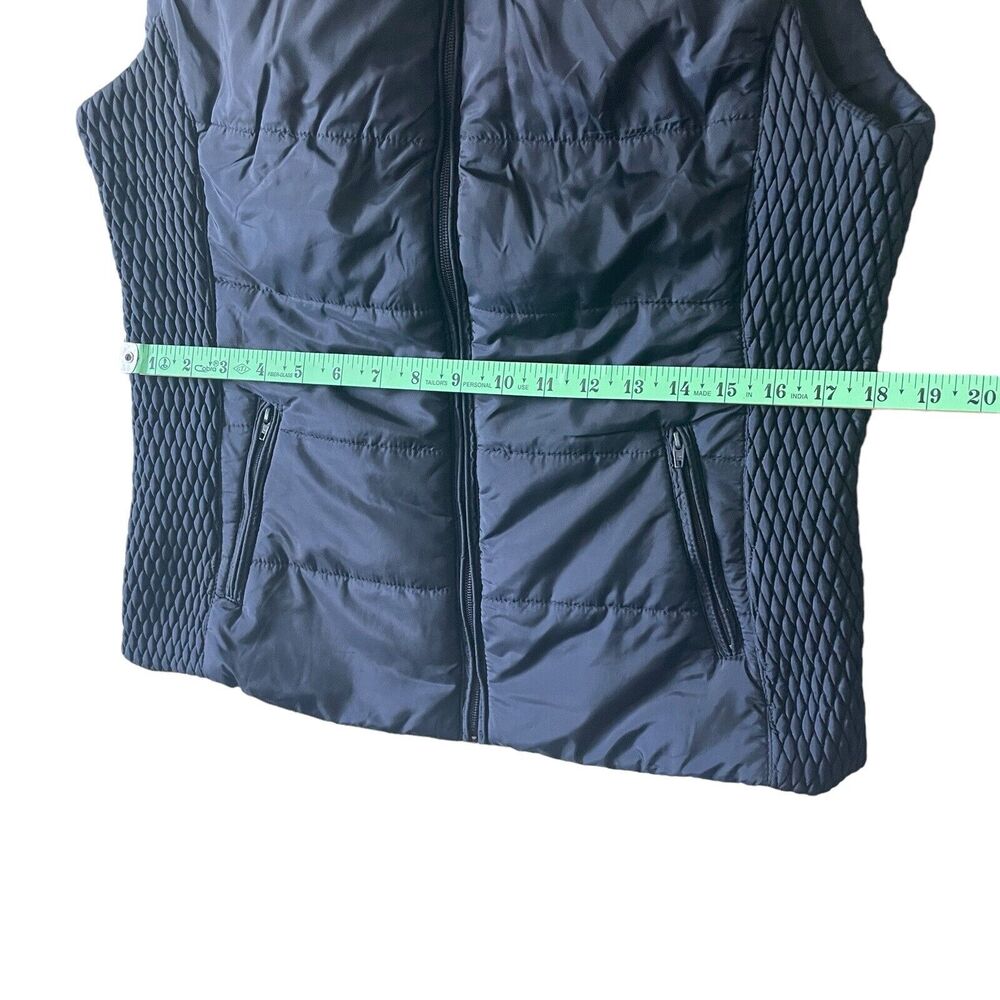 Liz Claiborne Puff Vest Top Women's Blue Zip Pockets Sleeveless Top SZ/M - Picture 7 of 11